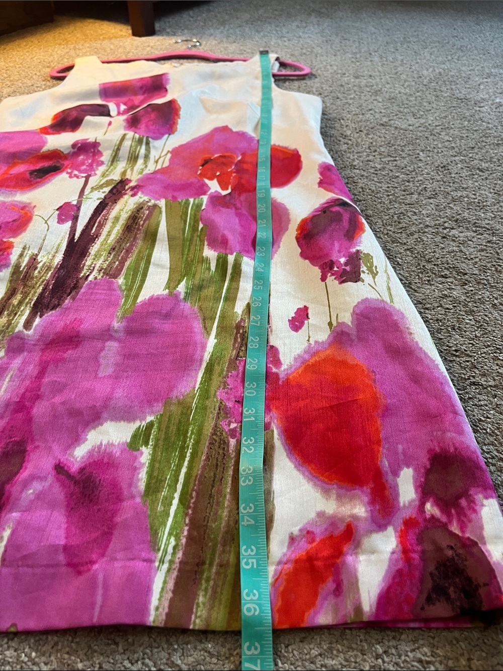 💐💐💐Jessica Howard Like New sz12 Vivid Bold Orange Purple Pink Floral Shift Dress - Picture 8 of 11